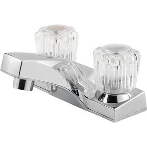 Pfirst Series Centerset Bathroom Faucet - Chrome, Traditional, Deck Mounted, 3, 4", 2, 1.2, 1-7/16", 1", American All Metal Pop-Up