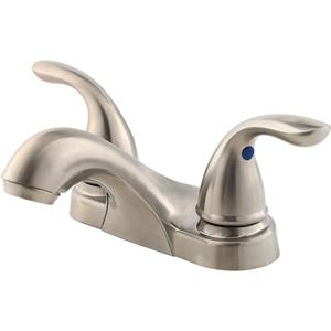 Pfirst Series Centerset Bathroom Faucet - Nickel, Traditional, Deck Mounted, 3, 3-15/32", 2, 1.2, 1-13/16", 1", American All Metal Pop-Up
