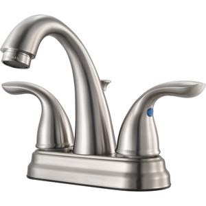 Pfirst Series Centerset Bathroom Faucet - Nickel, Bronze, Traditional, Deck Mounted, 3, 5-15/16", 2, 1.2, 4-1/4", 1-1/4", American All Metal Pop-Up