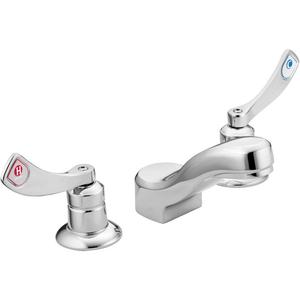 M-Dura™ Widespread Lavatory Faucet - Chrome, Traditional, Deck Mounted, 3, 4-3/4", 2, Lever, 2.2 GPM, 1/2" IPS, CSA B125.1