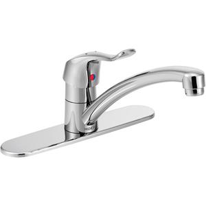M-Dura™ Kitchen Faucet - Traditional, Chrome, Deck Mounted, Multiple, 5-1/2", 1, Lever, 1.5 GPM, 3/8" Compression x 24" Braided Polymer Supply Lines, CSA B125.1