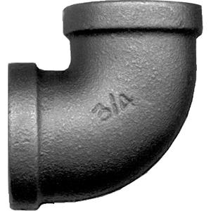 90° Female Pipe Elbow - FPT, Black Iron, 1-1/2"