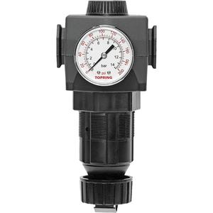 Regulator with Gauge Modulair 400 - 3/4" NPTF, 125 PSI, In Line/Modular, 0-300 PSI, Adjustable up to 125 PSI, 52 mm Hole Required, Brass