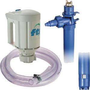 PFM-40 Drum Pump Kit with M3V Motor - Polypropylene/PVDF/Stainless Steel, Hose Barb, 2", 40", 5' PVC Hose; Clamp