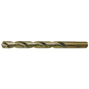 Gold Super Premium Jobber Drill Bit - High Speed Steel, 1/8", 135°, Wood, Alloy Steel, Stainless Steel, Steel, 135° Split Point, Round, Gold