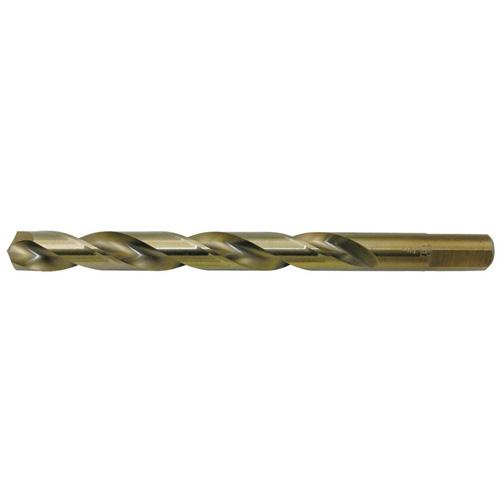 Gold Super Premium Jobber Drill Bit - High Speed Steel, 1/8", 135°, Wood, Alloy Steel, Stainless Steel, Steel, 135° Split Point, Round, Gold