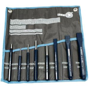 Punch & Chisel Set - 8, Cold Chisels: 1/2 - 5/8 - 3/4"; Centre Punch 5/32"; Solid Punch 3/16"; Pin Punches: 1/8 - 3/16 - 1/4"