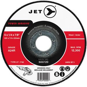 POWER ABRASIVE® Grinding Wheel - 5", 1/4", 7/8", 12300, 27, A24R, Grinding, General Purpose, Steel, Angle Grinders