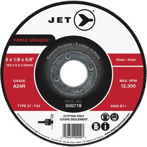 Power Abrasive Cut-Off Wheel - 010-LTQ897 - 7", 1/8", 7/8", 8500, 27