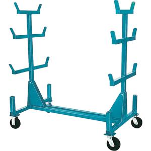 Mobile Pipe & Bar Racks - 1000 lbs., Steel, Rubber, 34", 58", 61", Knocked Down, 58 1/2" W x 34" D x 58" H