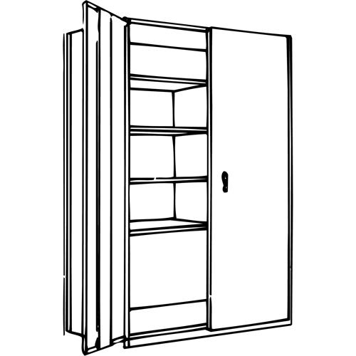 Interlok Shelving Unit - Add-On, 6, 800 lbs., Steel, 36", 18", 76", Boltless, Closed, Yes, Light Grey, 3