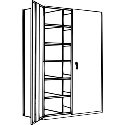 Interlok Shelving Unit - Starter, 13, 800 lbs., Steel, 36", 12", 18", 24", 100", Boltless, Closed, No, Light Grey, 36