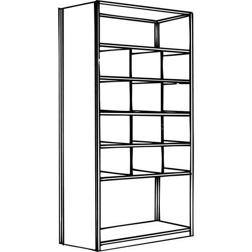 Interlok Shelving Unit - Starter, 7, 800 lbs., Steel, 36", 12", 18", 24", 100", Boltless, Closed, No, Light Grey, 8