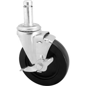 Metro Wire™ Replacement Caster - 5", 200 lbs. (91 kg), Rubber, Swivel with Brake