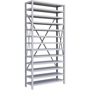 Interlok Parts Storage Shelving Unit - Starter, 13, 800 lbs., Steel, 36", 12", 76", Boltless, Open, Grey Enamel