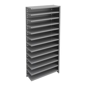 Interlok Shelving Unit - Add-On, 13, 800 lbs., Steel, 36", 12", 18", 76", Boltless, Closed, No, Light Grey