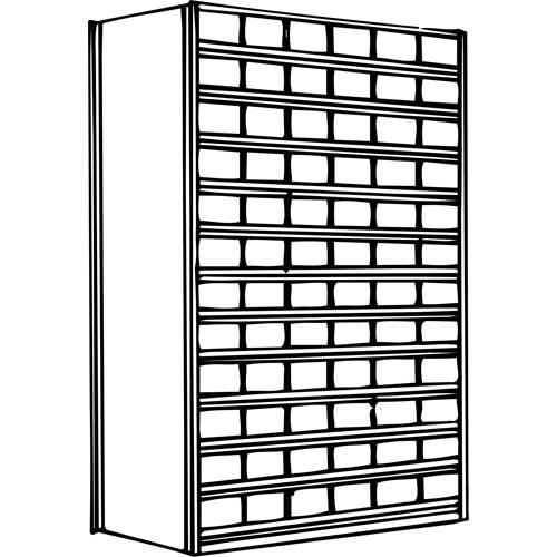 Interlok Shelving Unit - Starter, 13, 800 lbs., Steel, 36", 12", 18", 24", 76", Boltless, Closed, No, Light Grey, 72, 12 - Image 2