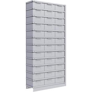 Interlok Shelving Unit - Add-On, 13, 800 lbs., Steel, 36", 12", 76", Boltless, Closed, No, Light Grey, 36