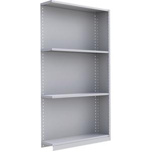Interlok Shelving Unit - Add-On, 4, 550 lbs., Steel, 48", 12", 18", 24", 88", Boltless, Closed, No, Light Grey