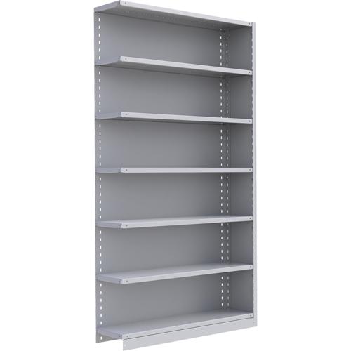 Interlok Shelving Unit - Add-On, 7, 550 lbs., Steel, 48", 12", 18", 24", 88", Boltless, Closed, No, Light Grey