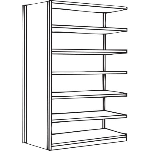 Interlok Shelving Unit - Add-On, 7, 550 lbs., Steel, 48", 12", 18", 24", 88", Boltless, Closed, No, Light Grey - Image 2