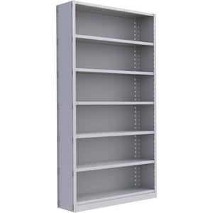 Interlok Shelving Unit - Starter, 7, 550 lbs., Steel, 48", 12", 18", 24", 88", Boltless, Closed, No, Light Grey