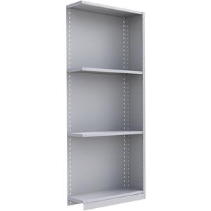Interlok Shelving Unit - Add-On, 4, 800 lbs., Steel, 36", 12", 18", 24", 88", Boltless, Closed, No, Light Grey