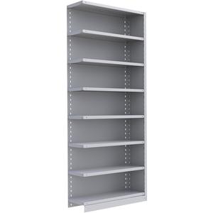 Interlok Shelving Unit - Add-On, 8, 800 lbs., Steel, 36", 12", 18", 24", 88", Boltless, Closed, No, Light Grey