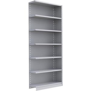 Interlok Shelving Unit - Add-On, 7, 800 lbs., Steel, 36", 12", 18", 24", 88", Boltless, Closed, No, Light Grey