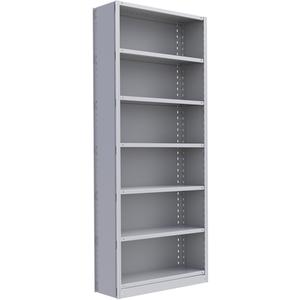 Interlok Shelving Unit - Starter, 7, 800 lbs., Steel, 36", 12", 18", 24", 88", Boltless, Closed, No, Light Grey
