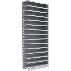 Interlok Shelving Unit - Add-On, 15, 800 lbs., Steel, 36", 12", 18", 24", 88", Boltless, Closed, No, Light Grey