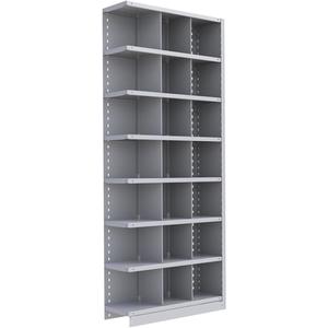 Interlok Shelving Unit - Add-On, 8, 800 lbs., Steel, 36", 12", 18", 24", 88", Boltless, Closed, No, Light Grey, 21