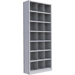 Interlok Shelving Unit - Starter, 8, 800 lbs., Steel, 36", 12", 18", 24", 88", Boltless, Closed, No, Light Grey, 21