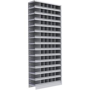 Interlok Shelving Unit - Add-On, 15, 800 lbs., Steel, 36", 12", 18", 24", 88", Boltless, Closed, No, Light Grey, 84, 14
