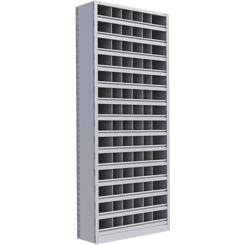 Interlok Shelving Unit - Starter, 15, 800 lbs., Steel, 36", 12", 18", 24", 88", Boltless, Closed, No, Light Grey, 84, 14
