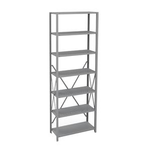 Interlok Shelving Unit - Starter, 7, 800 lbs., Steel, 36", 12", 18", 24", 100", Boltless, Open, No, Light Grey