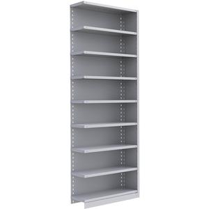Interlok Shelving Unit - Add-On, 9, 800 lbs., Steel, 36", 12", 18", 24", 100", Boltless, Closed, No, Light Grey