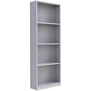 Interlok Shelving Unit - Starter, 5, 800 lbs., Steel, 36", 12", 18", 24", 100", Boltless, Closed, No, Light Grey