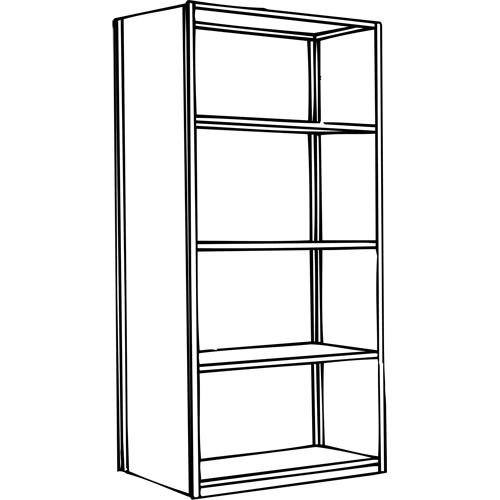 Interlok Shelving Unit - Starter, 5, 800 lbs., Steel, 36", 12", 18", 24", 100", Boltless, Closed, No, Light Grey - Image 2