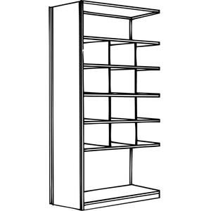 Interlok Shelving Unit - Add-On, 7, 800 lbs., Steel, 36", 12", 18", 24", 100", Boltless, Closed, No, Light Grey, 8