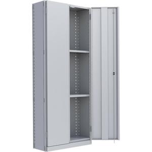 Interlok Shelving Unit - Starter, 4, 800 lbs., Steel, 36", 12", 18", 24", 76", Boltless, Closed, Yes, Light Grey