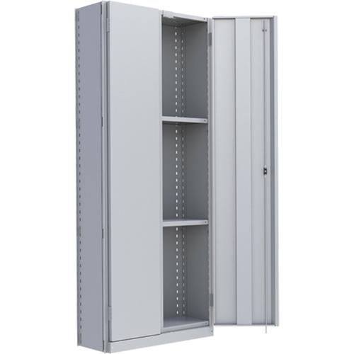 Interlok Shelving Unit - Starter, 4, 800 lbs., Steel, 36", 12", 18", 24", 76", Boltless, Closed, Yes, Light Grey
