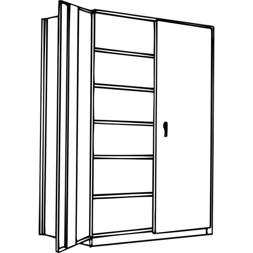 Interlok Shelving Unit - Starter, 7, 800 lbs., Steel, 36", 12", 18", 24", 76", Boltless, Closed, Yes, Light Grey - Image 2