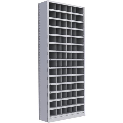 Interlok Shelving Unit - Starter, 15, 800 lbs., Steel, 36", 12", 18", 24", 88", Boltless, Closed, No, Light Grey, 84