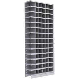 Interlok Shelving Unit - Add-On, 15, 800 lbs., Steel, 36", 12", 18", 24", 88", Boltless, Closed, No, Light Grey, 84