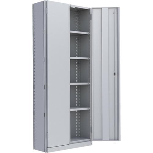 Interlok Shelving Unit - Starter, 6, 800 lbs., Steel, 36", 12", 18", 24", 88", Boltless, Closed, Yes, Light Grey, 3