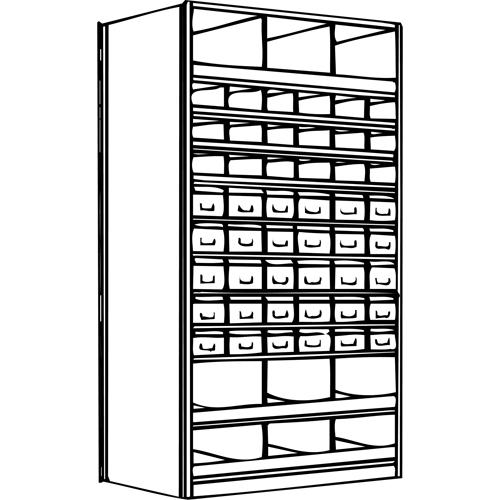 Interlok Shelving Unit - Starter, 12, 800 lbs., Steel, 36", 12", 18", 88", Boltless, Closed, No, Light Grey, 30, 27 - Image 2