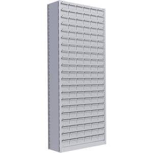 Interlok Shelving Unit - Starter, 22, 800 lbs., Steel, 36", 12", 18", 88", Boltless, Closed, No, Light Grey, 126