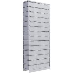 Interlok Shelving Unit - Add-On, 15, 800 lbs., Steel, 36", 12", 18", 88", Boltless, Closed, No, Light Grey, 42