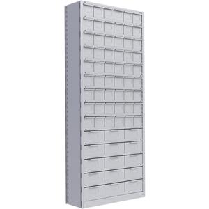 Interlok Shelving Unit - Starter, 15, 800 lbs., Steel, 36", 12", 18", 88", Boltless, Closed, No, Light Grey, 69
